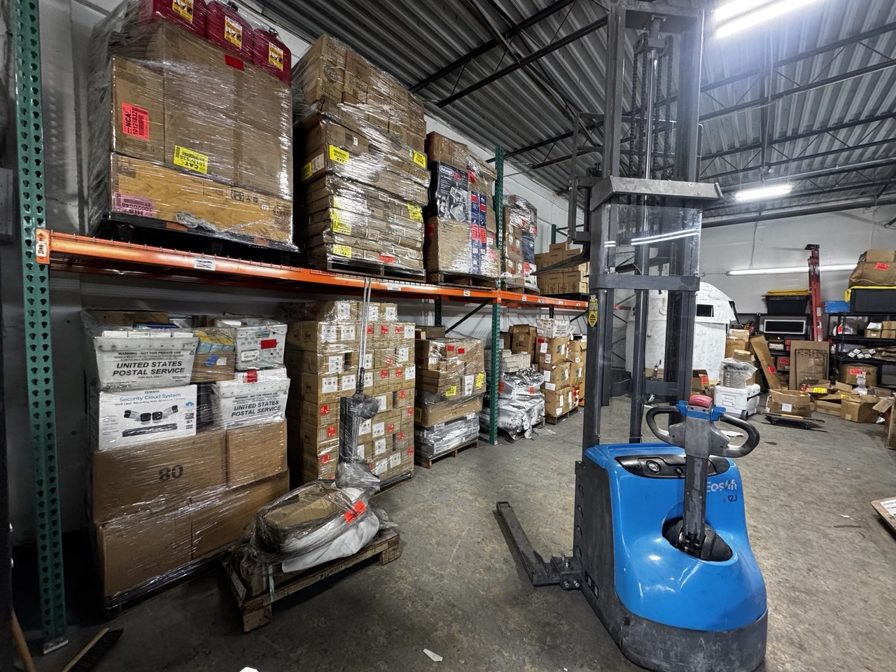 Mixed pallet freight inventory prepared for documented disposition